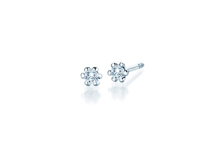 Ear studs Classic 14K white gold diamonds 0.10ct G/SI