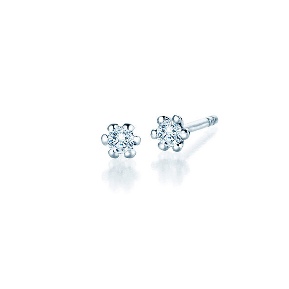 Ear studs Classic 14K white gold diamonds 0.10ct G/SI