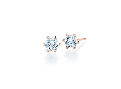 Ear studs Classic 14K rosé gold diamonds 0.60ct G/SI