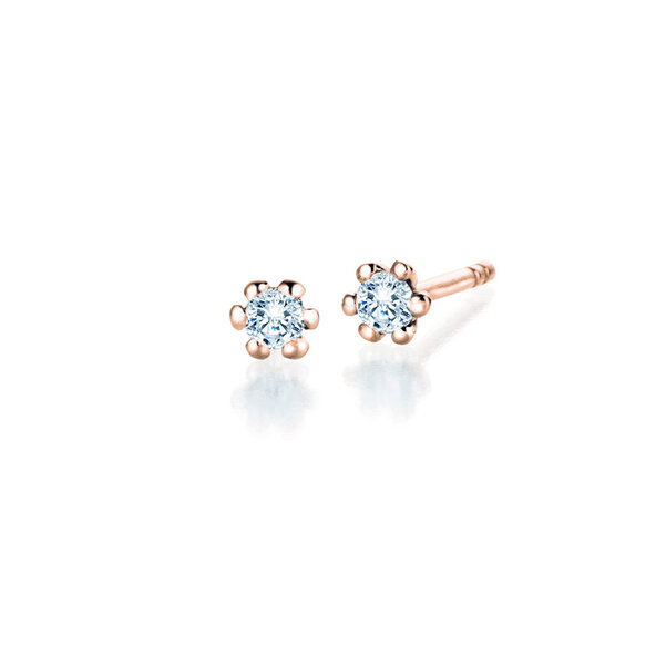 Ear studs Classic 18K rosé gold diamonds 0.10ct G/SI