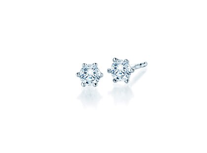 Ear studs Classic platinum 950/- diamonds 0.25ct G/SI