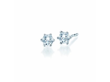 Ear studs Classic platinum 950/- diamonds 0.20ct G/SI