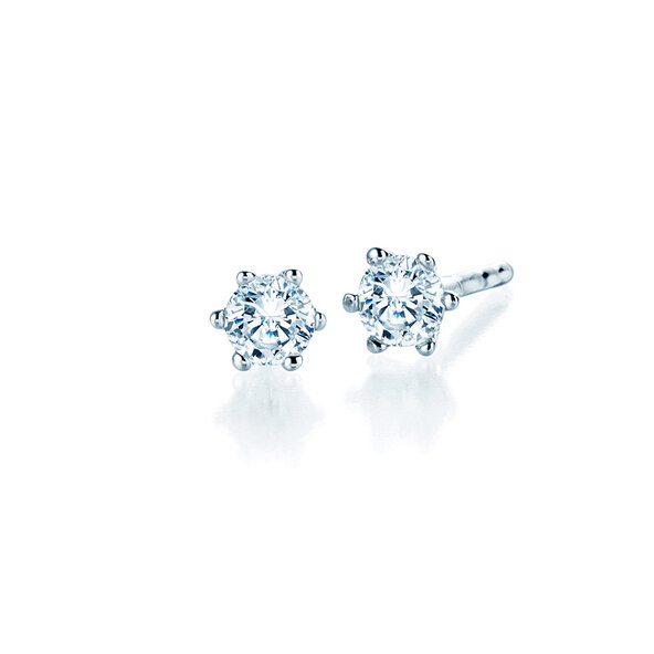 Studs Classic Lab-grown diamond in 14K white gold with lab-grown diamonds 0.20ct E/VS