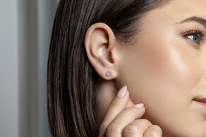 Ear studs Classic 14K white gold diamonds 0.20ct G/SI