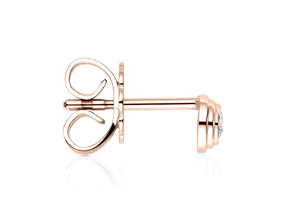 Ear studs Diamond Bowl in 14K rosé gold with diamonds 0.30ct G/SI