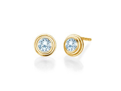 Studs Diamond Bowl Lab-grown diamond in 14K yellow gold with lab-grown diamonds 0.50ct E/VS