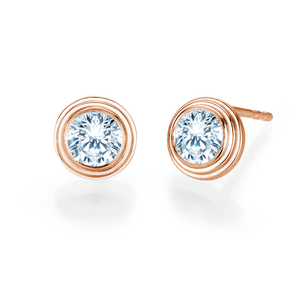 Studs Diamond Bowl Lab-grown diamond in 18K rosé gold with lab-grown diamonds 0.50ct E/VS