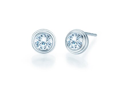 Studs Diamond Bowl Lab-grown diamond in 14K white gold with lab-grown diamonds 1.00ct E/VS