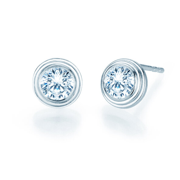 Studs Diamond Bowl Lab-grown diamond in 14K white gold with lab-grown diamonds 1.00ct E/VS