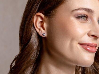 Ear studs Diamond Bowl