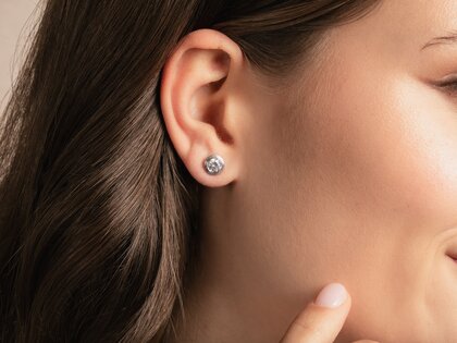 Studs Diamond Bowl Lab-grown diamond in 9K yellow gold with lab-grown diamonds 2.00ct E/VS