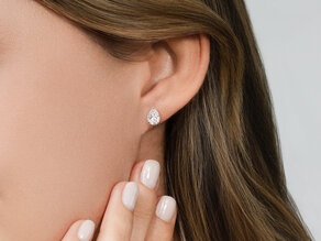 Ear studs Diamond Drop in 18K yellow gold with diamonds 0.80ct G/SI