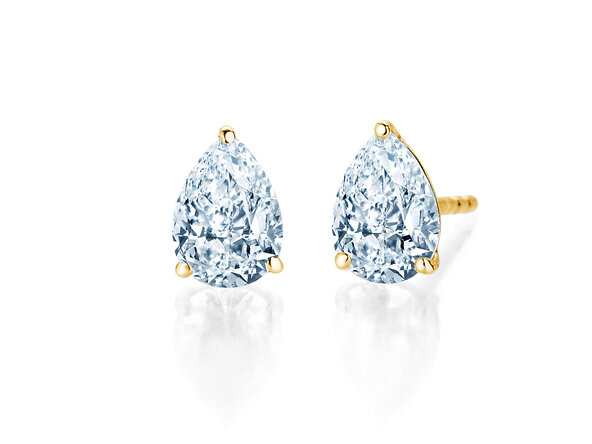 Studs Diamond Drop Lab-grown diamond in 9K yellow gold with lab-grown diamonds 0.30ct E/VS
