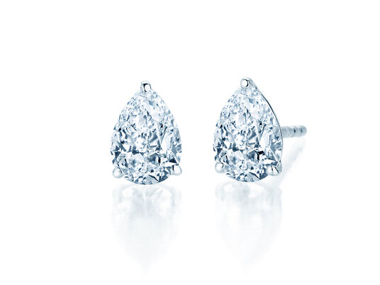 Ear studs Diamond Drop in silver 925/- with diamonds 0.30ct G/SI