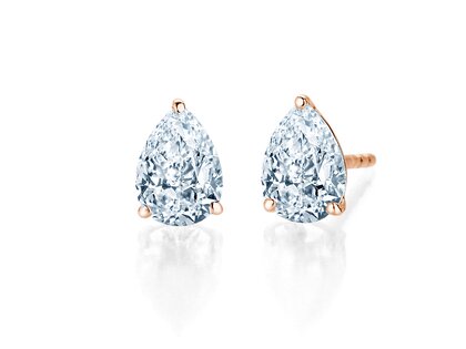Studs Diamond Drop Lab-grown diamond in 14K rosé gold with lab-grown diamonds 0.30ct E/VS