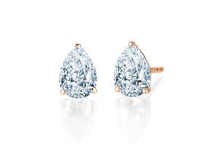 Studs Diamond Drop Lab-grown diamond in 9K rosé gold with lab-grown diamonds 2.00ct E/VS