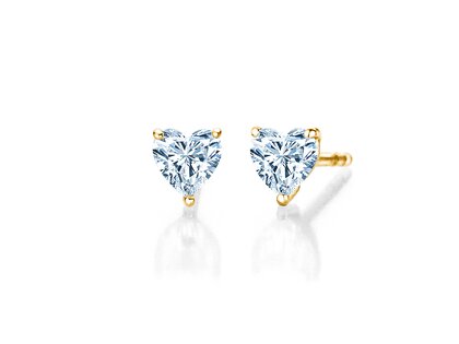 Studs Diamond Heart Lab-grown diamond in 9K yellow gold with lab-grown diamonds 0.30ct E/VS