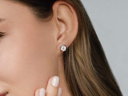 Ear studs Eternal in 9K yellow gold with diamonds 0.80ct G/SI