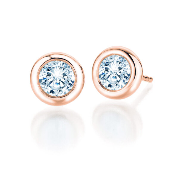 Ear studs Eternal in 18K rosé gold with diamonds 1.00ct G/SI