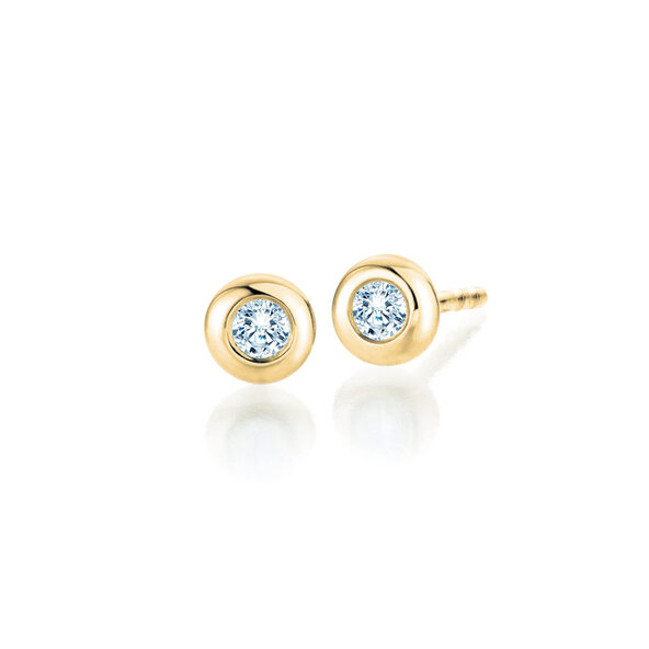Ear studs Eternal in 14K yellow gold with diamonds 0.10ct G/SI