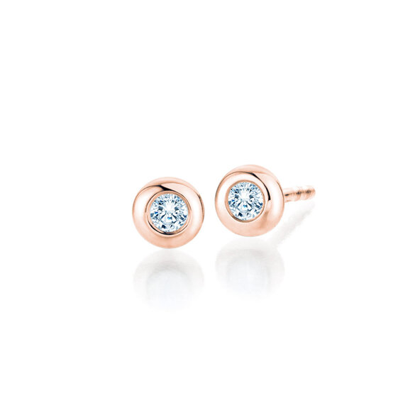 Ear studs Eternal in 14K rosé gold with diamonds 0.15ct G/SI