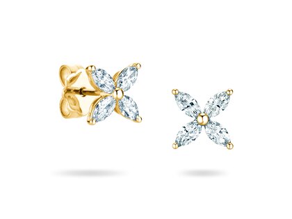 Studs Flower Lab-grown diamond in 9K yellow gold with lab-grown diamonds 0.64ct E/VS