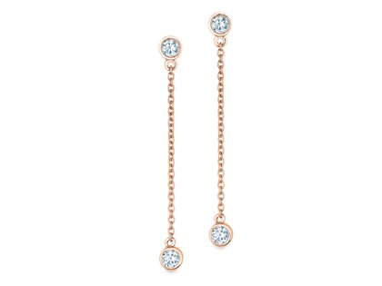Studs Leon Lab-grown diamond in 14K rosé gold with lab-grown diamonds 0.32ct E/VS