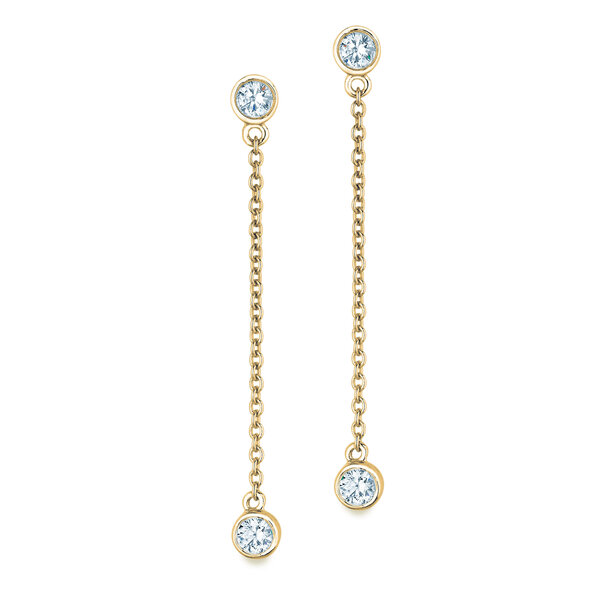 Studs Leon Lab-grown diamond in 14K yellow gold with lab-grown diamonds 0.32ct E/VS