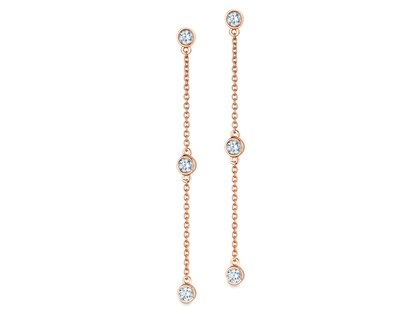 Ear studs Leon in 14K rosé gold with diamonds 0.30ct G/SI