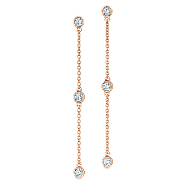 Ear studs Leon in 14K rosé gold with diamonds 0.30ct G/SI