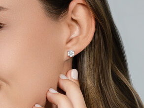 Ear studs Modern in 14K yellow gold with diamonds 1.50ct G/SI