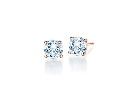 Studs Modern Lab-grown diamond in 18K rosé gold with lab-grown diamonds 1.00ct E/VS