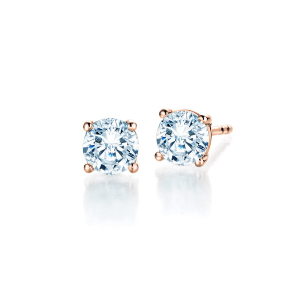 Studs Modern Lab-grown diamond in 18K rosé gold with lab-grown diamonds 1.00ct E/VS