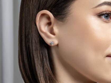 Studs Modern Lab-grown diamond in 14K yellow gold with lab-grown diamonds 2.00ct E/VS