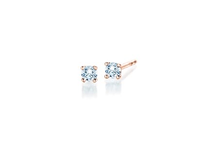 Ear studs Modern in 14K rosé gold with diamonds 0.15ct