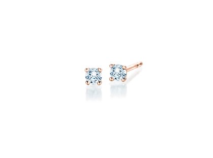 Ear studs Modern in 14K rosé gold with diamonds 0.15ct G/SI