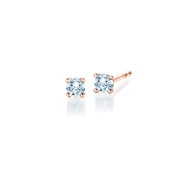 Ear studs Modern in 14K rosé gold with diamonds 0.15ct