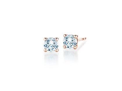 Ear studs Modern in 14K rosé gold with diamonds 0.40ct G/SI