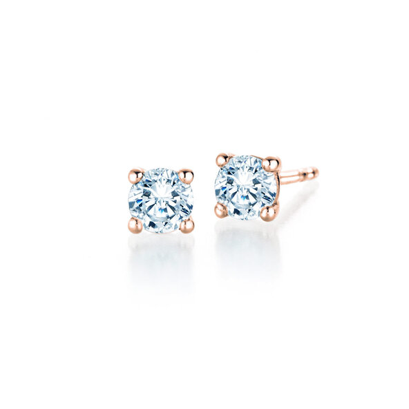 Ear studs Modern in 14K rosé gold with diamonds 0.40ct G/SI
