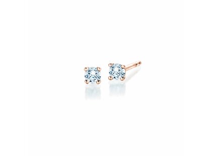 Ear studs Modern in 14K rosé gold with diamonds 0.15ct G/SI