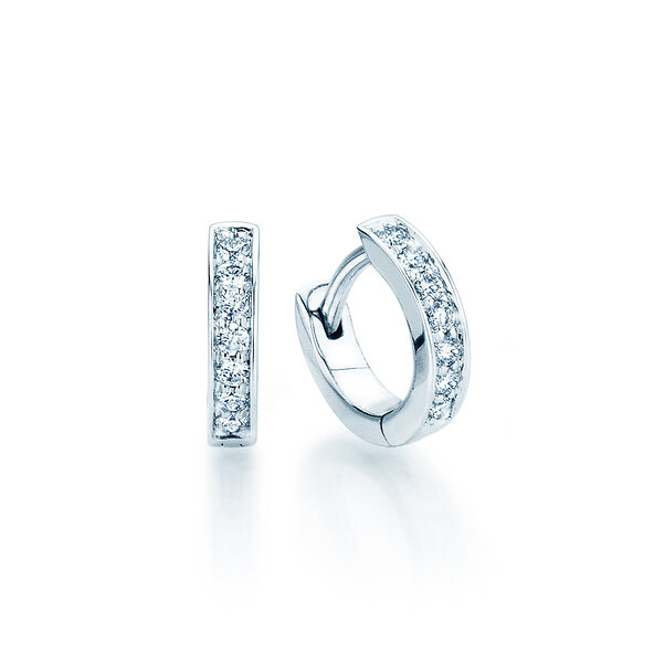Earrings Alliance in 14K white gold with diamonds 0.14ct G/SI