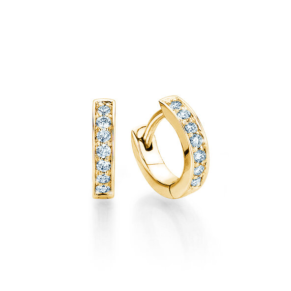 Earrings Alliance in 14K yellow gold with diamonds 0.14ct G/SI