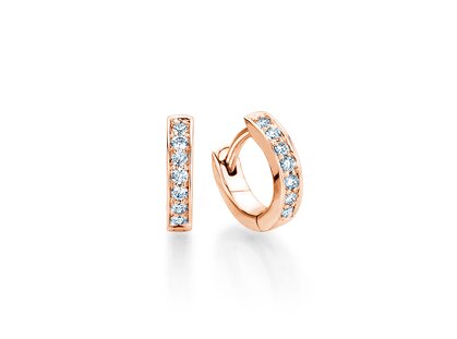 Earrings Alliance in 18K rosé gold with diamonds 0.14ct G/SI