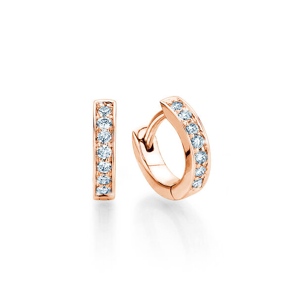 Earrings Alliance in 14K rosé gold with diamonds 0.14ct G/SI