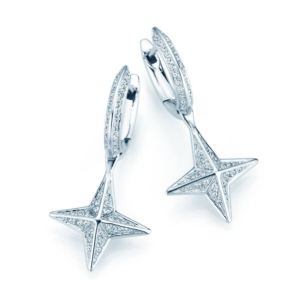 Earrings Diamond Stars in 14K white gold with diamonds 0.48ct G/SI