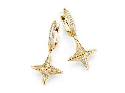 Earrings Diamond Stars in 14K yellow gold with diamonds 0.48ct G/SI