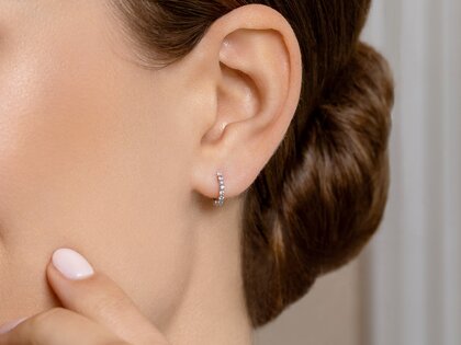 Earrings Dawn in 14K white gold with diamonds 0.16ct G/SI