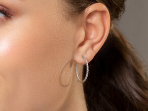 Earrings Diamond Hoops in 14K white gold with diamonds 0.90ct G/SI