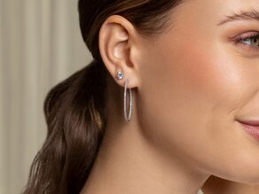 Earrings Diamond Hoops in 14K white gold with diamonds 1.40ct G/SI