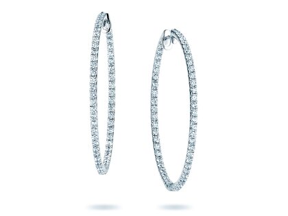 Earrings Diamond Hoops in 14K white gold with diamonds 1.40ct G/SI